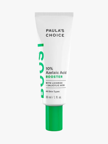 Paula’s Choice 10% Azelaic Acid Booster in branded tube component on a light gray background
