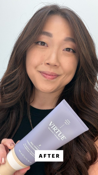 Allure contributing commerce writer Christa Joanna Lee after using the Virtue Full Volumizing Conditioner