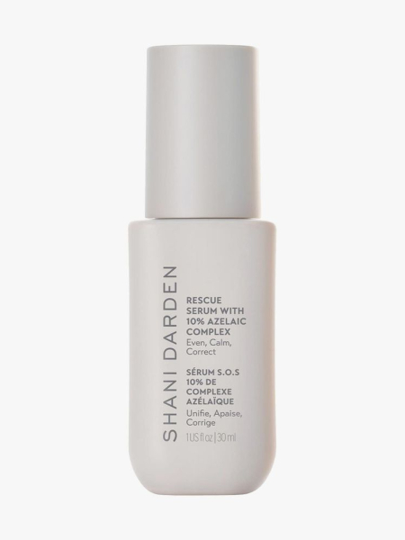 Shani Darden Rescue Serum with 10% Azelaic Complex gray serum bottle on light gray background